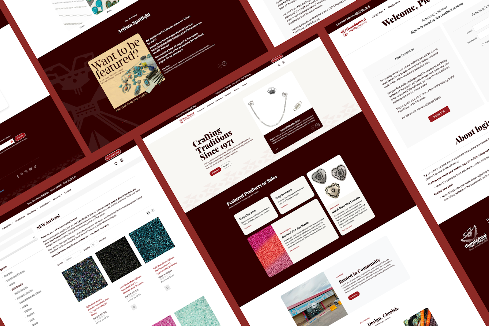 Display of website page designs