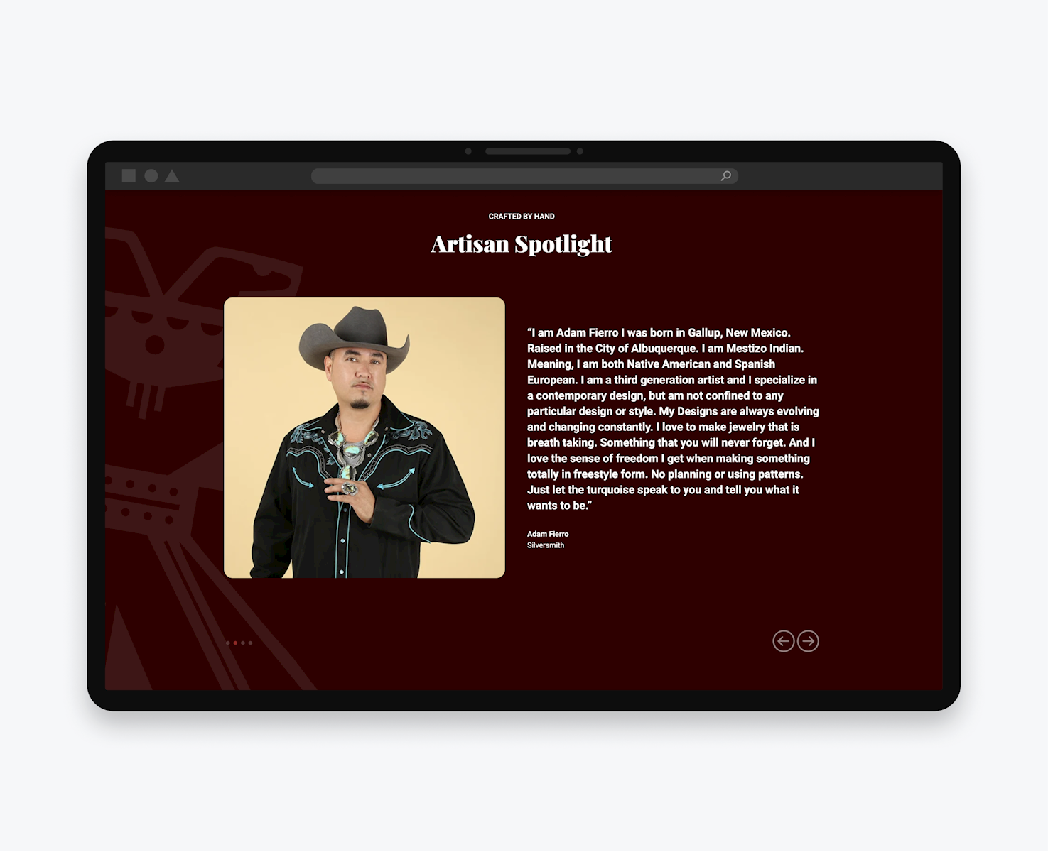 Display of spotlight page